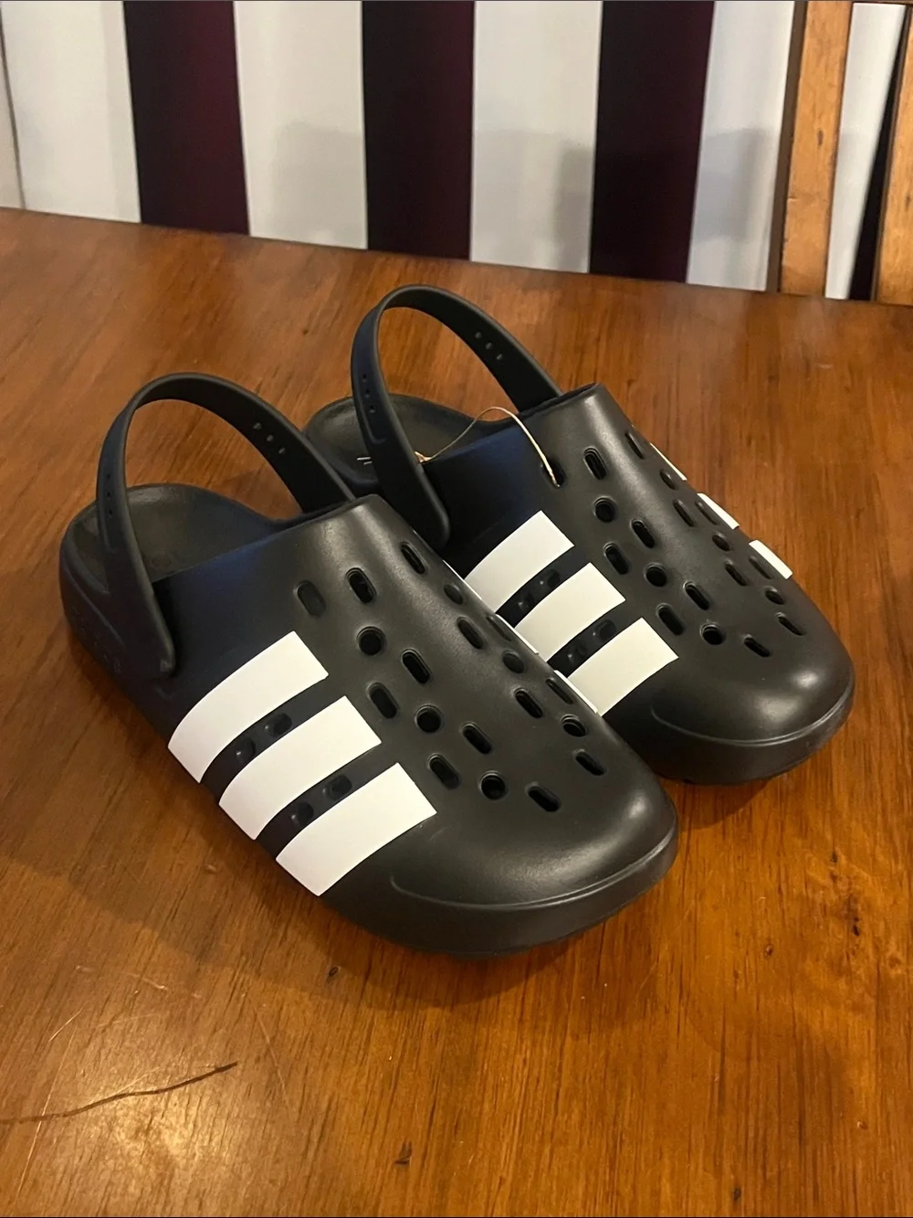 Adidas Adilette Clog 2.0 Shoes JQ8058 new black white Mens Size 9 / Women’s 10